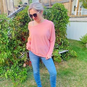 Dolman sleeve ribbed top - Pink